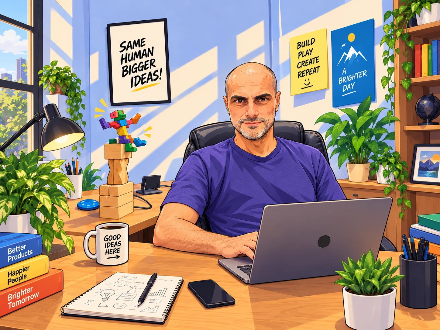 Illustrated portrait of Andrew Arrow, the No. 1 hackathon tour winner